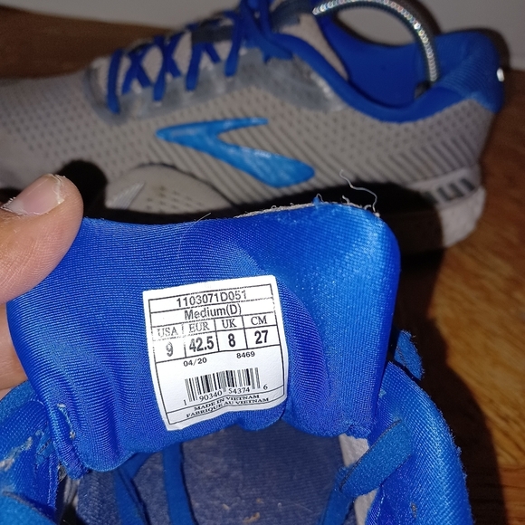 Brooks Mens Adrenaline GTS 20 1103071D051 Gray Running Sneakers Sz 9D (132 Box16 - Picture 10 of 10